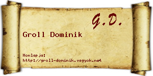 Groll Dominik névjegykártya